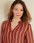 Blouse col montant, imprim&eacute; ray&eacute; (bordeaux / beige)