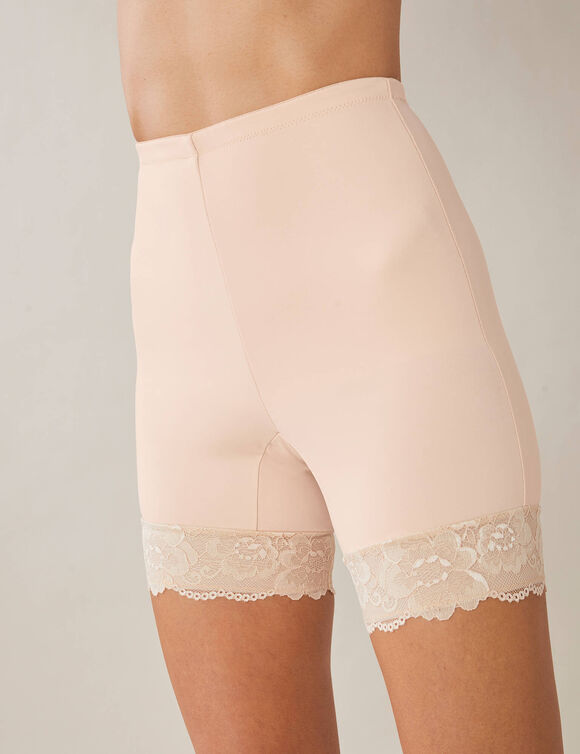 Pantybroekje in microvezel en kant - modellerend (huidkleur)