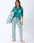 Pyjama pantalon imprim&eacute; bicolore Montego  (vert / &eacute;cru)