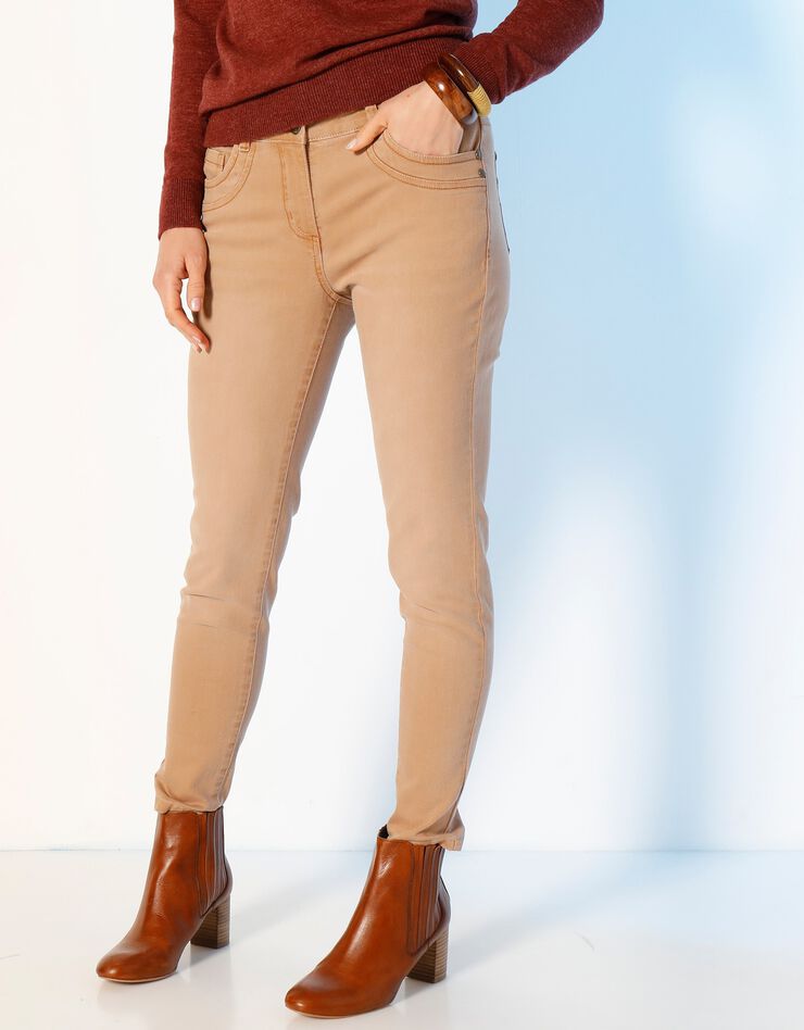 Gekleurde smalle jeans, 7/8-lengte, karamel Gekleurde smalle jeans, 7/8-lengte, karamel, hi-res image number 1