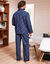 Pyjama imprimé popeline polyester/coton (marine) Pyjama imprimé popeline polyester/coton (marine)