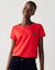 Effen T-shirt met 'hart' borduursel, korte mouwen (rood)