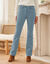 Broek in ribvelours met recht model (blauwgrijs)