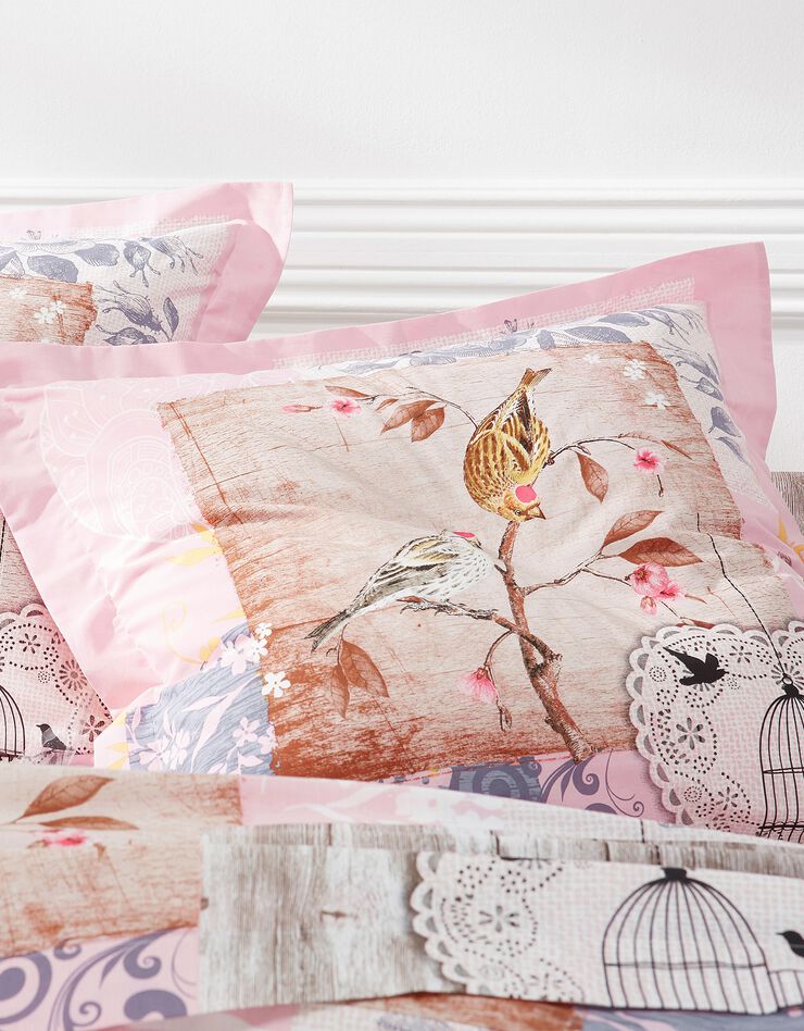Linge de lit Agathe imprimé - flanelle (rose)