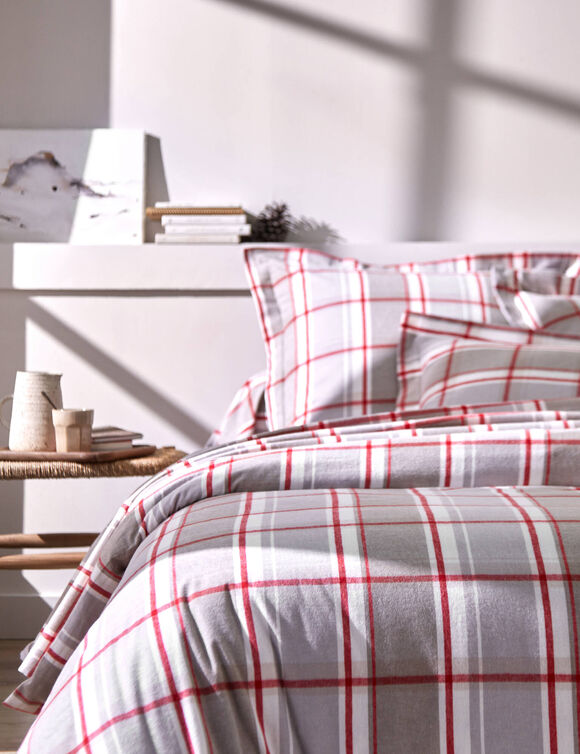 Linge de lit Scott flanelle tissé teint (beige)