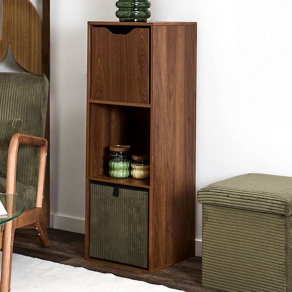 Opbergkubus, houtstijl (bruin)