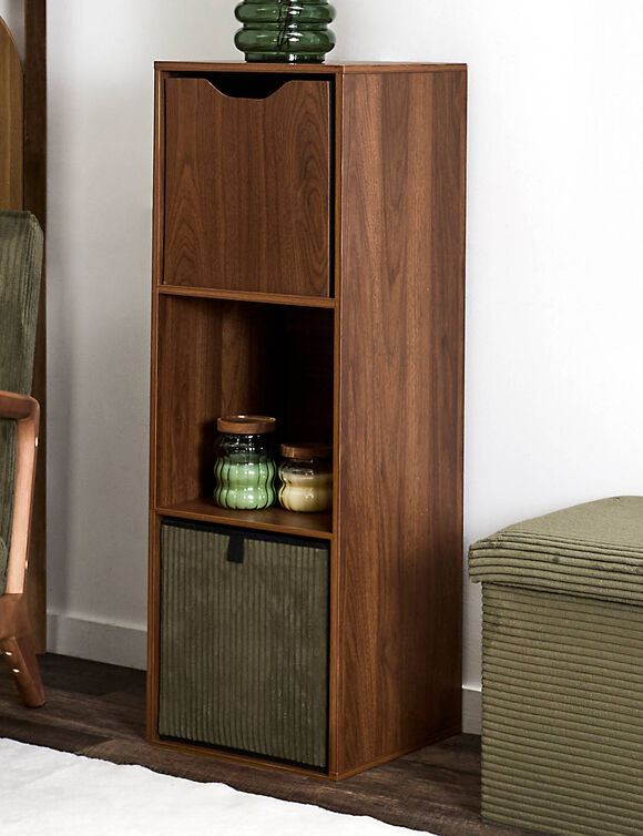 Opbergkubus, houtstijl (bruin)