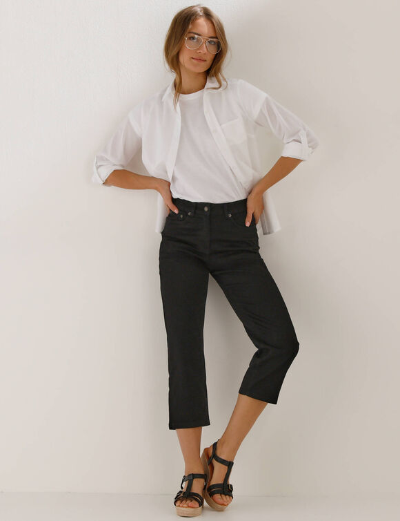 Pantacourt droit uni  (noir)