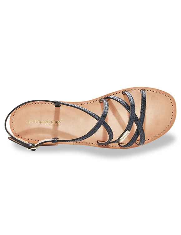 Leren sandalen met hak Harryna (zwart)