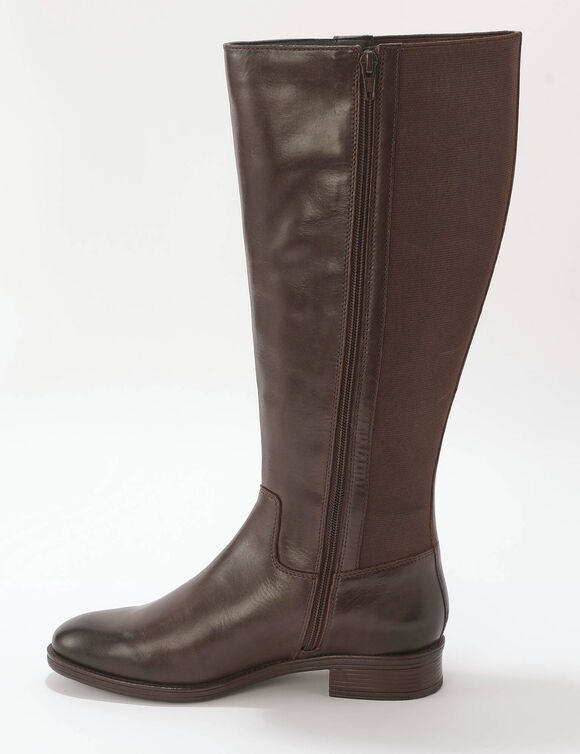 Bottes en cuir, sp&eacute;cial larges mollets (chocolat)