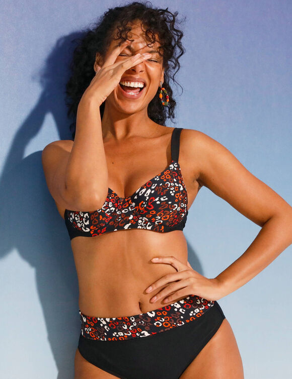 Haut de maillot de bain avec armatures Tarafa - forme balconnet (noir / paprika)
