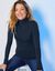 Sous-pull col roulé coton stretch uni (marine)