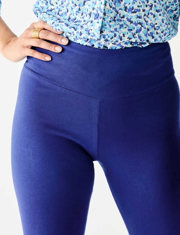 Legging taille haute, ventre plat (bleu dur)