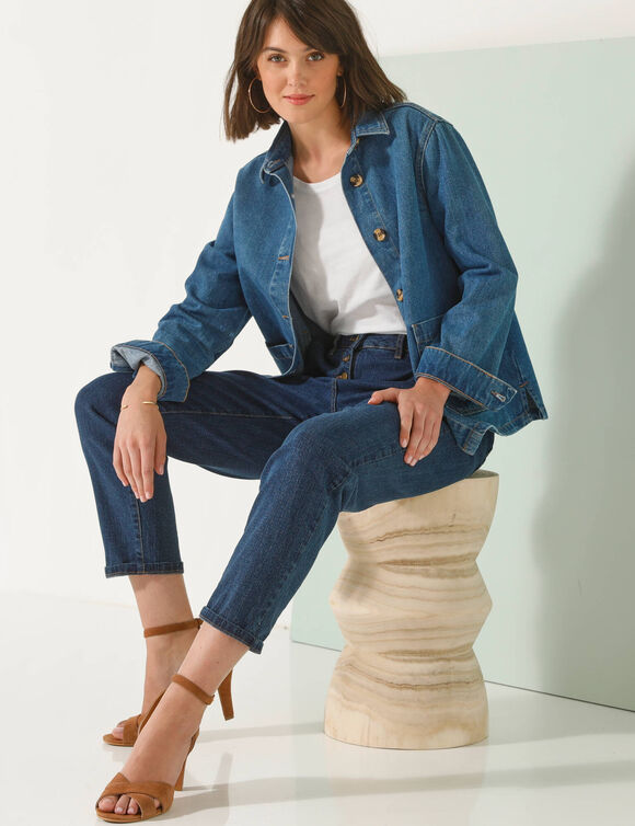 Jasje met knoopsluiting, jeans (stone)