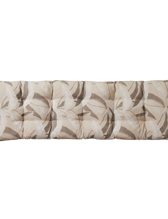 Long coussin de sol imprimé feuillage (sable)
