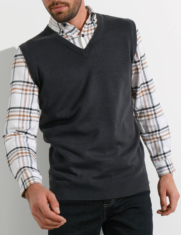 Debardeur met V-hals (antraciet)