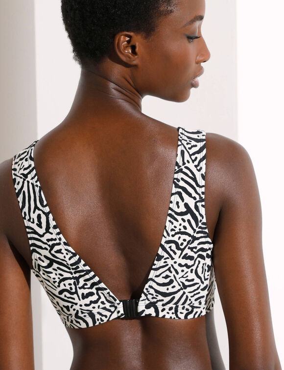 Haut de maillot de bain forme brassière Ivola (écru / noir)