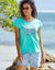 T-shirt imprimé placé "papillon" (lagon)