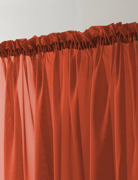 Panneau voile uni finition galon fronceur (terracotta)