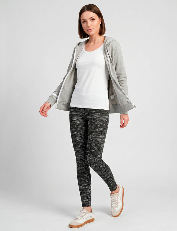 Veste bicolore zipp&eacute;e molleton gratt&eacute; (gris chin&eacute; / blanc)