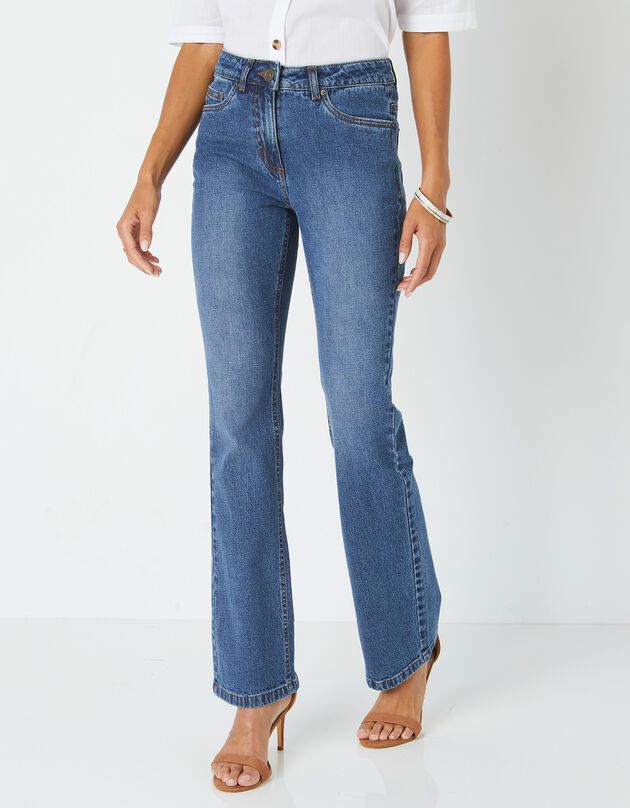 Jean bootcut coupe stretch, spécial petites (stone)