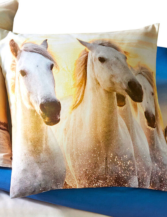 Bedlinnen Haras in katoen met paardenprint (beige)