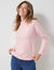T-shirt col "cheminée" maille micro-polaire - chaleur intense (rose)