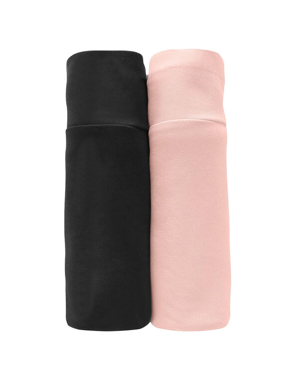 Panty coton stretch invisible et anti-frottement- lot de 2 (noir + nude)