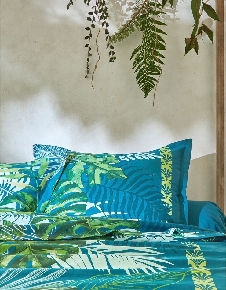 Bedlinnen Cayenne, in katoen met palmboomprint, groen Bedlinnen Cayenne, in katoen met palmboomprint, groen, hi-res image number 4