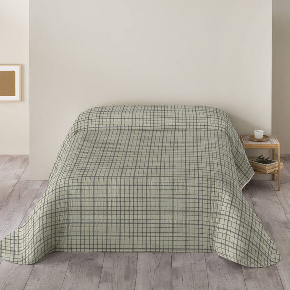 Couette microfibre imprimé carreaux 200 g/m² (beige / taupe)