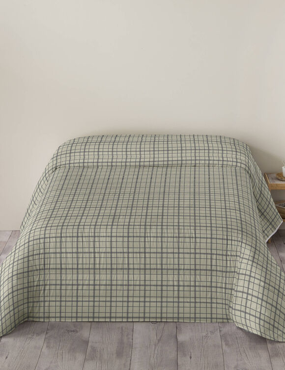 Couette microfibre imprimé carreaux 200 g/m² (beige / taupe)