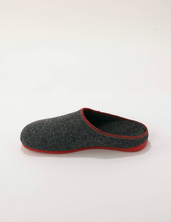 Tweekleurige herenslippers in clawnvorm (donkergrijs)