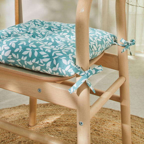 Galette de chaise motif feuillage - lot de 2 (cèdre)