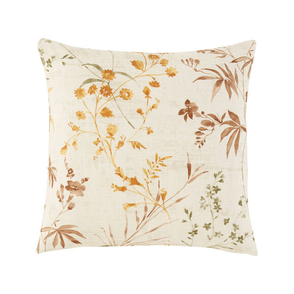 Housse de coussin imprim&eacute; feuillage - lot de 2 (&eacute;cru)