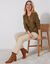 Cardigan met parelknopen en mohairtouch (bronskleur)