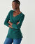 Pull tunique col V (vert &eacute;meraude)