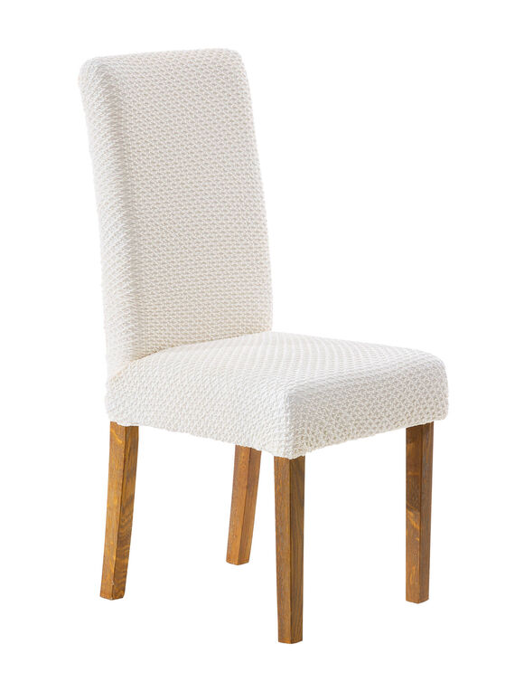 Housse texturée bi-extensible spéciale chaise (écru)