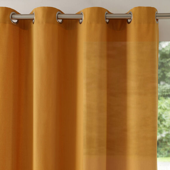 Rideau bachette uni tamisant oeillets (miel)