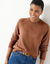 Trui met ronde hals, fantasietricot met zachte touch (chocolade)
