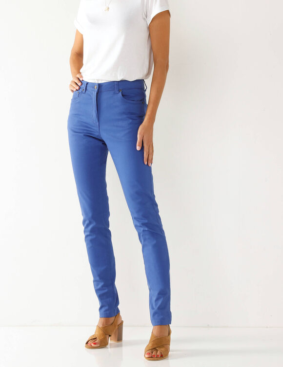 Pantalon fuselé couleur (bleu dur)