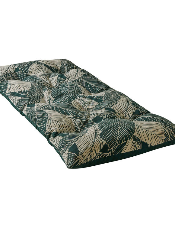 Long coussin déco imprimé feuillage (vert)