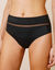 Paia microvezel en plumetis tule slip met hoge taille - set van 2 (zwart)