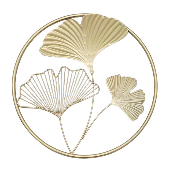 Déco ginko en métal (doré)