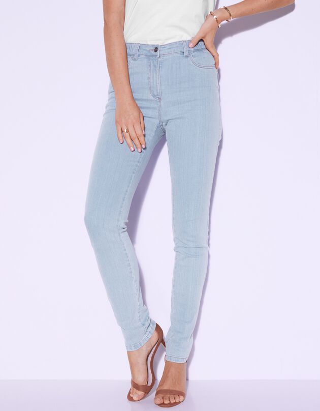 Push-up jeans met nauwsluitend model - grote lengte (bleached)