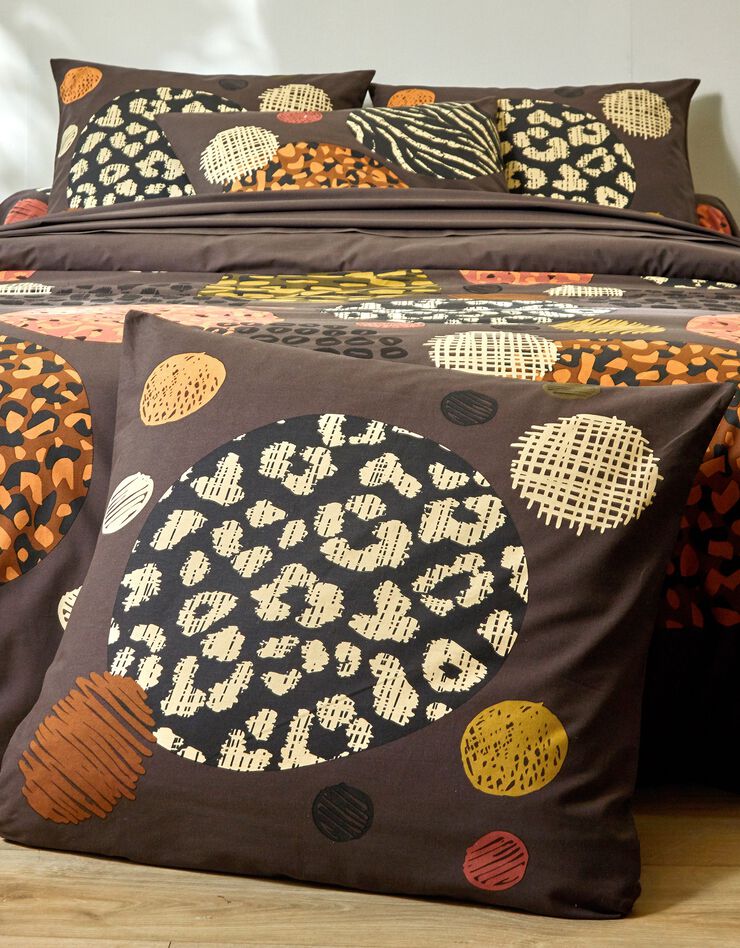 Linge de lit Georges en coton (chocolat)