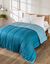 Couette microfibre imprim&eacute; vichy 400 g/m&sup2;  (bleu paon)