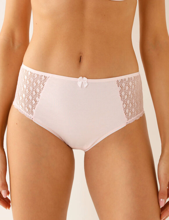 Culotte maxi coton dentelle unie Coria - lot de 2 (poudre)