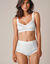 Gaineslip in glanstricot en kant Avila - set van 2 (wit + zwart)
