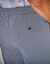 Bermuda in seersucker met elastische taille (wit / blauw)