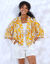 Veste kimono fluide, imprimé floral (geel / ecru)